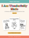 I Am Wonderfully Made — Christian Affirmation Coloring Book for Girls, Ages 4-8 | 60 Printable Pages