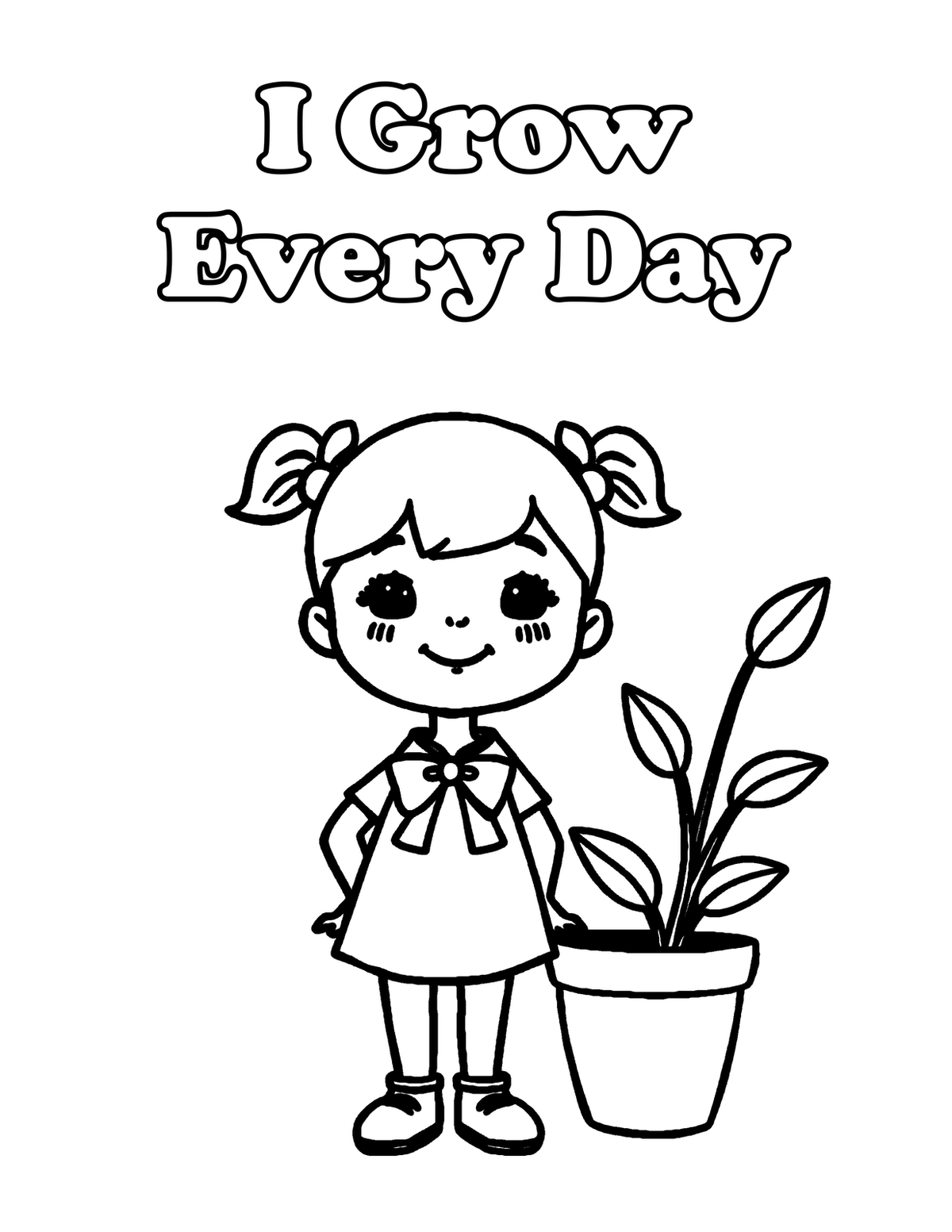 Inside I Am Brave, Kind & Strong — Affirmation Coloring Book for Girls, Ages 4-8 | 60 P - sample page