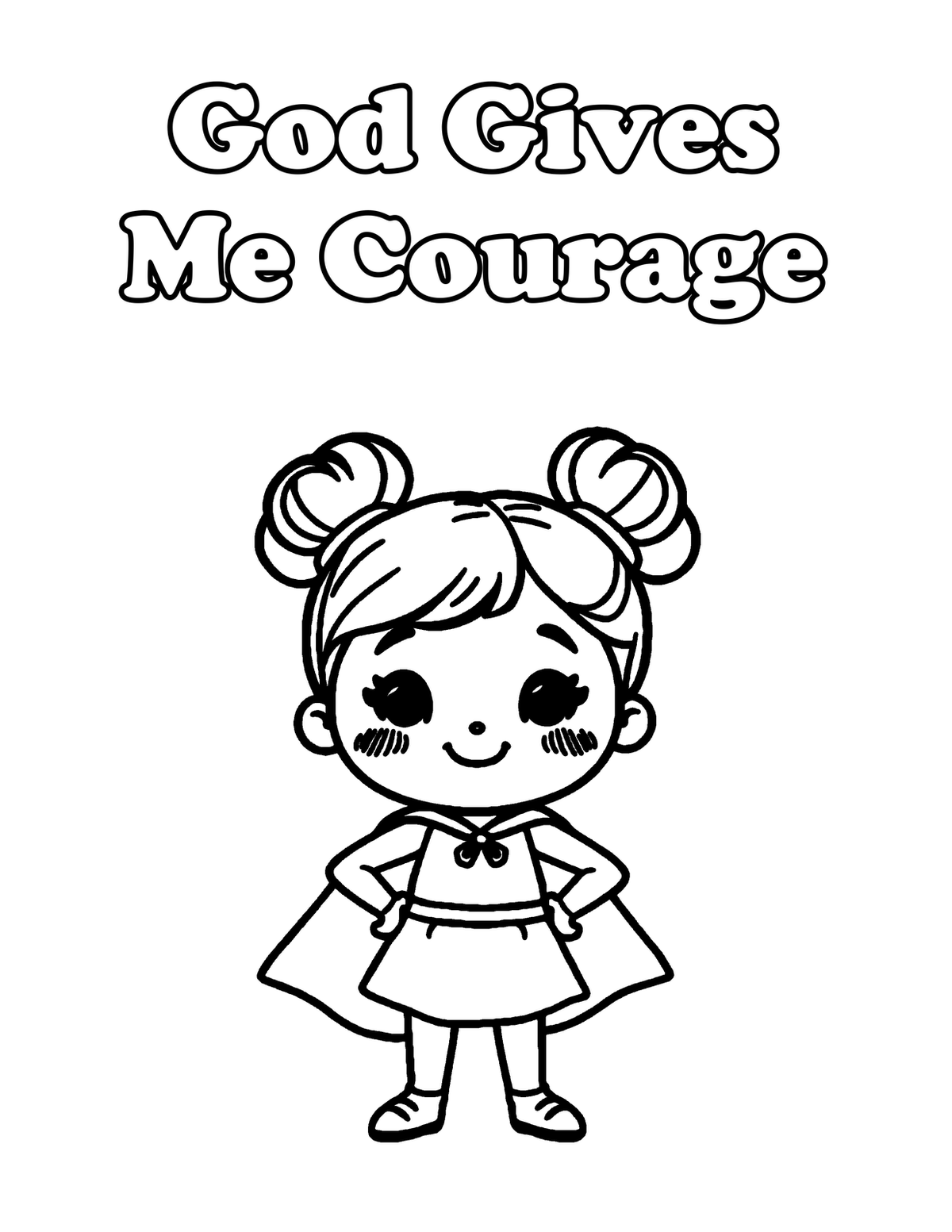 Inside I Am Wonderfully Made — Christian Affirmation Coloring Book for Girls, Ages 4-8  - sample page