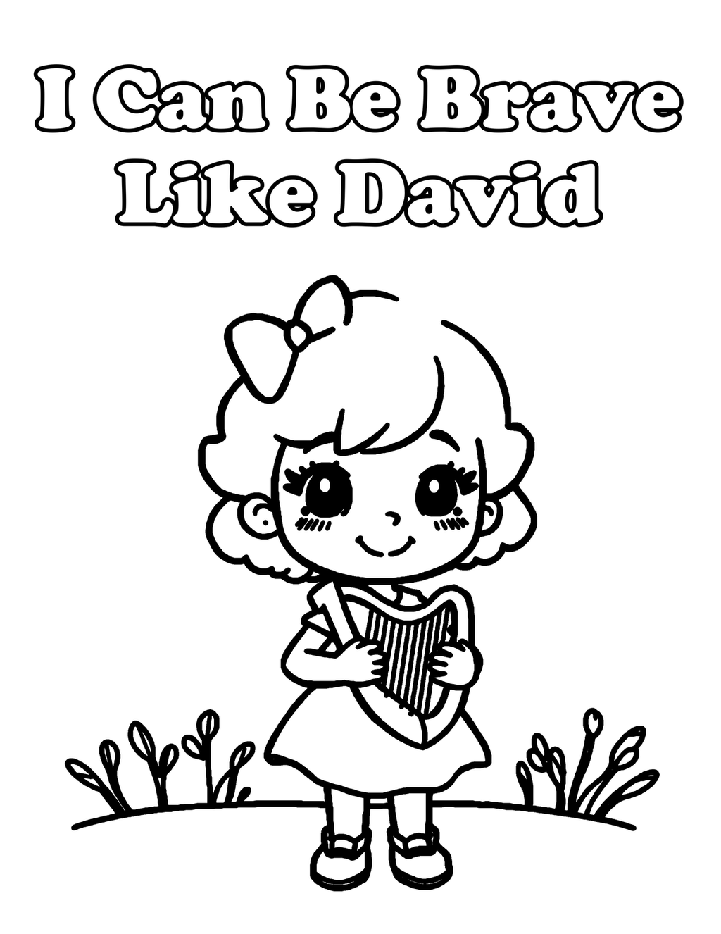 Inside I Am Wonderfully Made — Christian Affirmation Coloring Book for Girls, Ages 4-8  - sample page