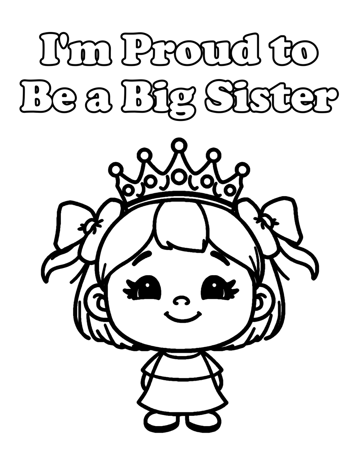 Inside I'm a Big Sister! — New Baby Affirmation Coloring Book, Ages 3-6 | 40 Printable  - sample page
