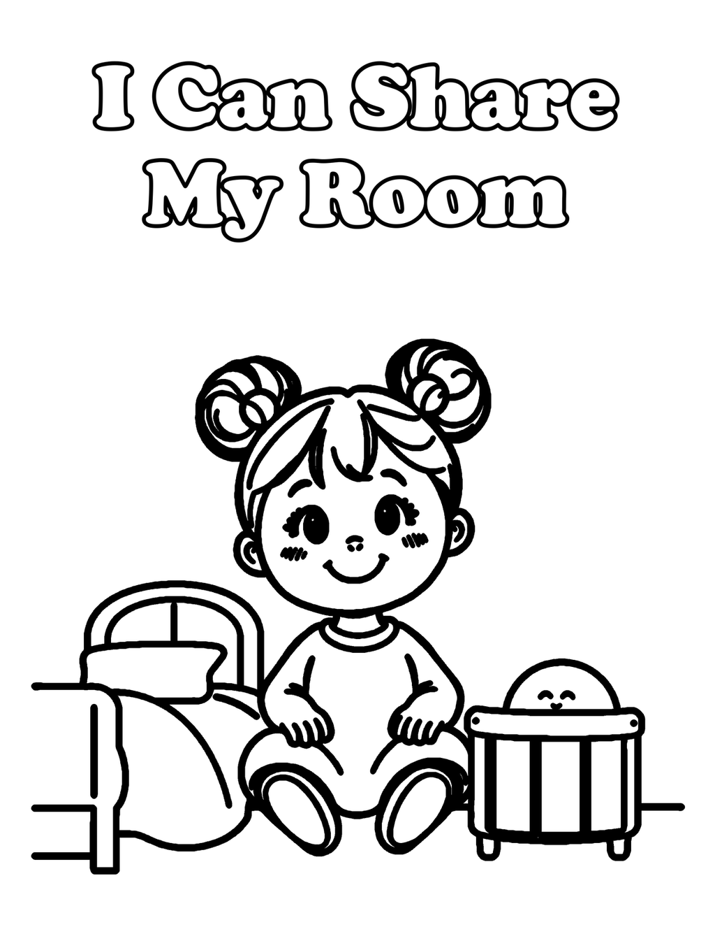 Inside I'm a Big Sister! — New Baby Affirmation Coloring Book, Ages 3-6 | 40 Printable  - sample page