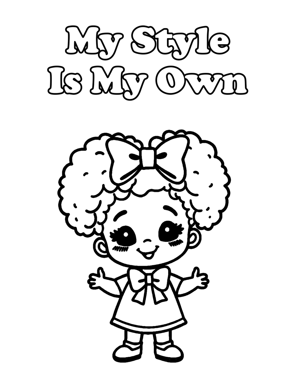 Inside My Hair Is Beautiful — Natural Hair Affirmation Coloring Book for Girls, Ages 4- - sample page