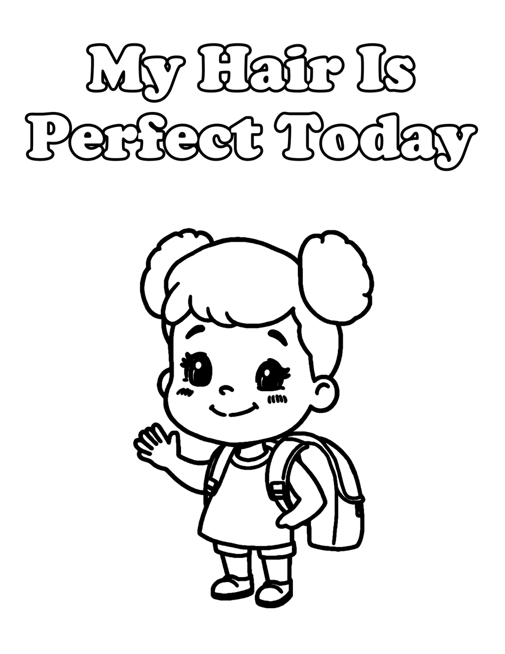 Inside My Hair Is Beautiful — Natural Hair Affirmation Coloring Book for Girls, Ages 4- - sample page