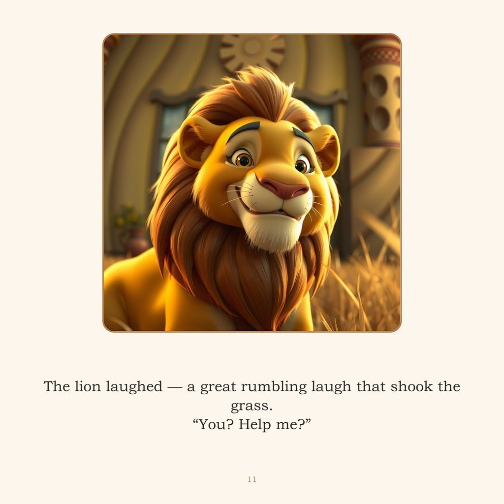 Inside The Lion and the Mouse — A Fable by Aesop, Retold | Ages 4-8 | Instant Download  - sample page