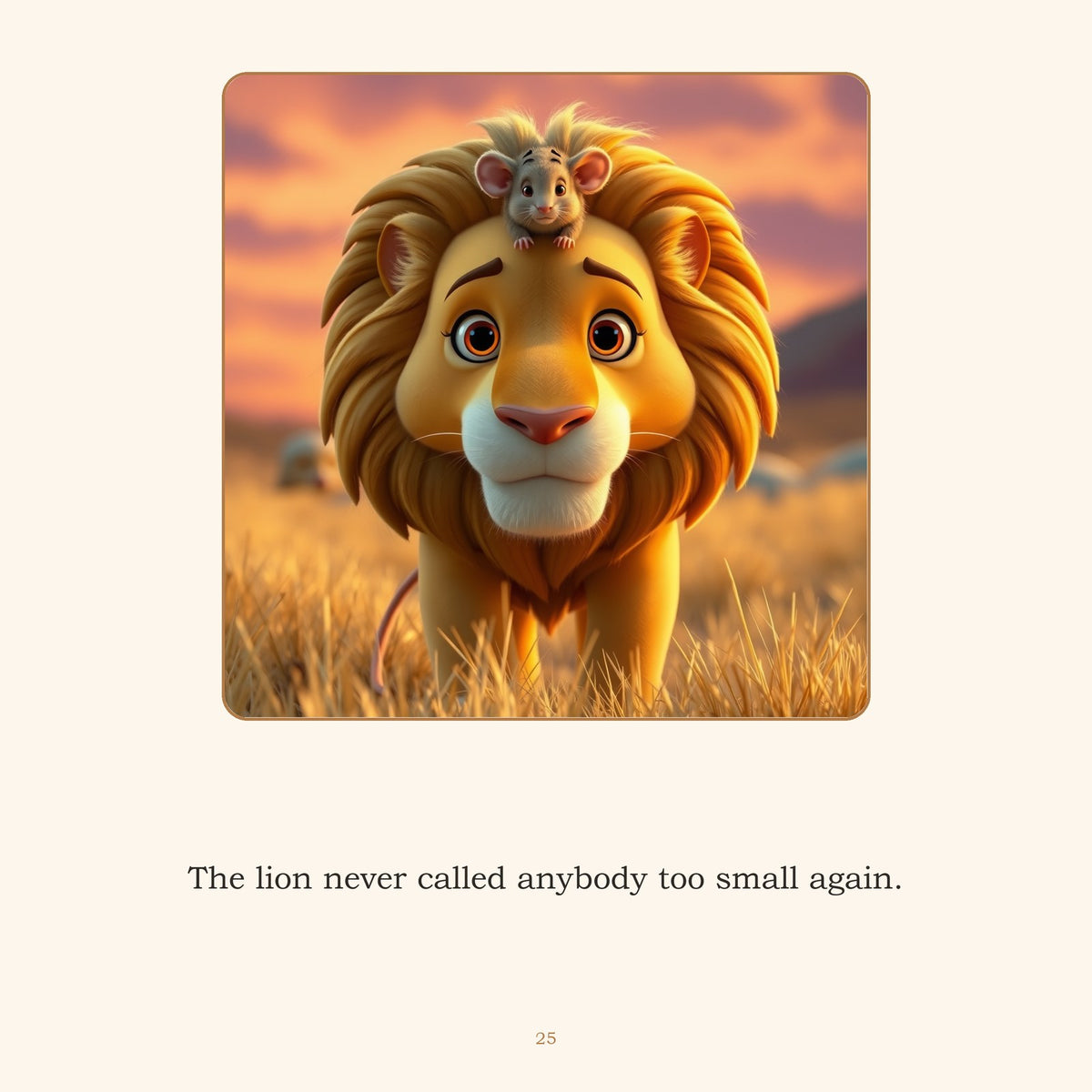 Inside The Lion and the Mouse — A Fable by Aesop, Retold | Ages 4-8 | Instant Download  - sample page